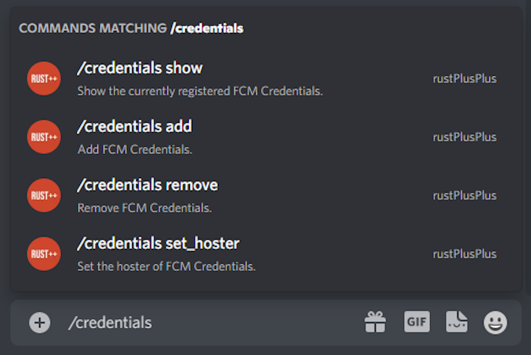 credentials-slash-command